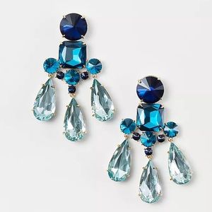 ANN TAYLOR Chandelier Statement Earrings Midnight Spruce | Womens Jewelry